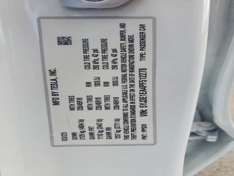 2023 TESLA MODEL 3 12