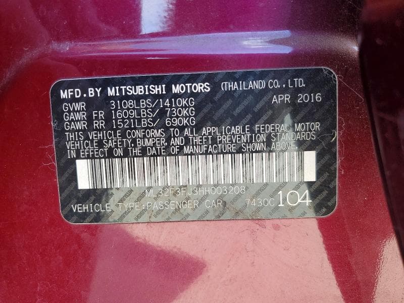 2017 MITSUBISHI MIRAGE G4 ES 12