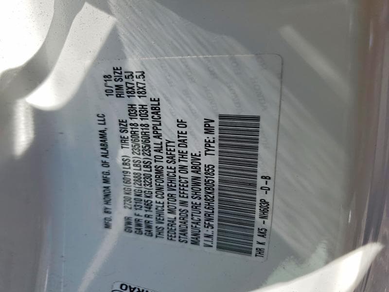 2019 HONDA ODYSSEY TOURING 13