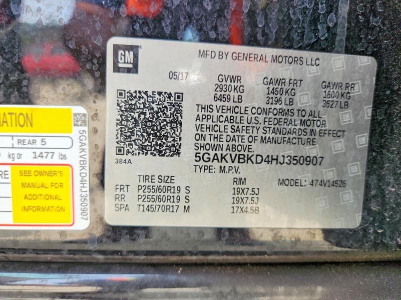 2017 BUICK ENCLAVE 14