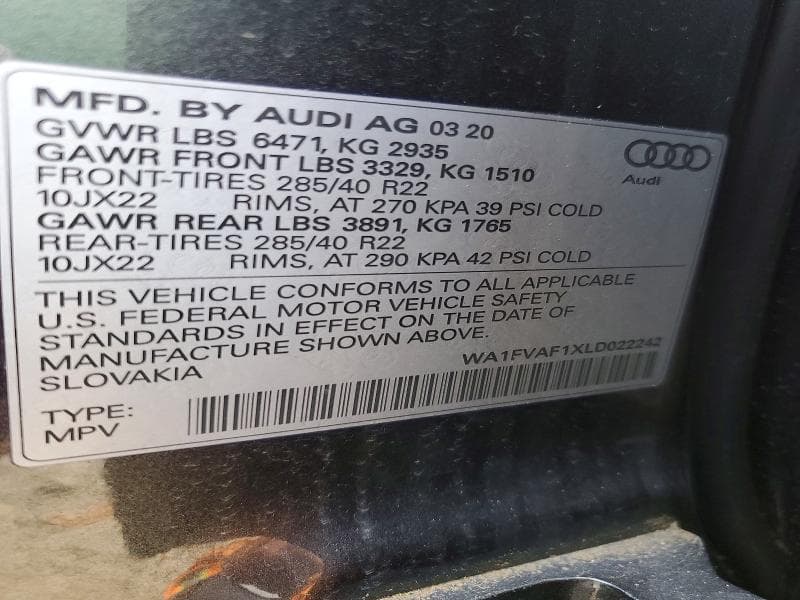 2020 AUDI Q8 PRESTIGE S-LINE 14