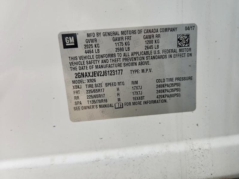 2018 CHEVROLET EQUINOX LT 12