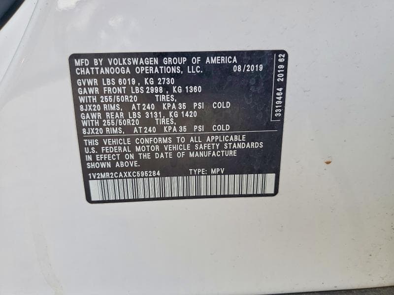 2019 VOLKSWAGEN ATLAS SEL 13