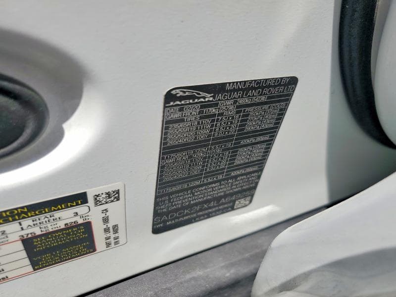 2020 JAGUAR F-PACE PRESTIGE 14