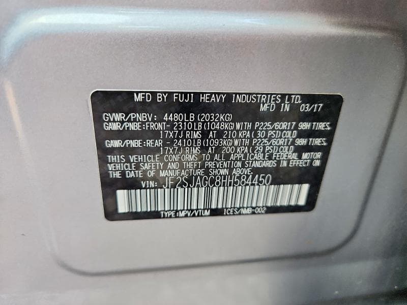 2017 SUBARU FORESTER 2.5I PREMIUM 13