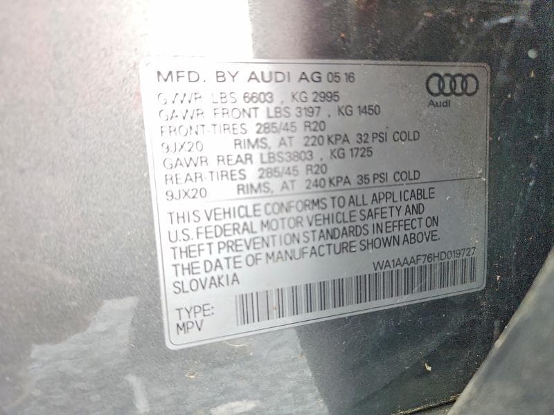 2017 AUDI Q7 PREMIUM 12