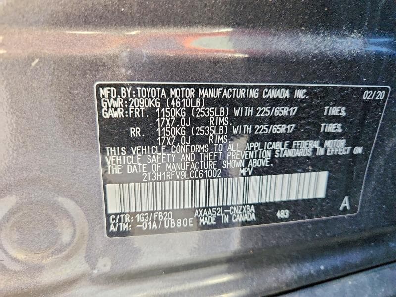 2020 TOYOTA RAV4 LE 13