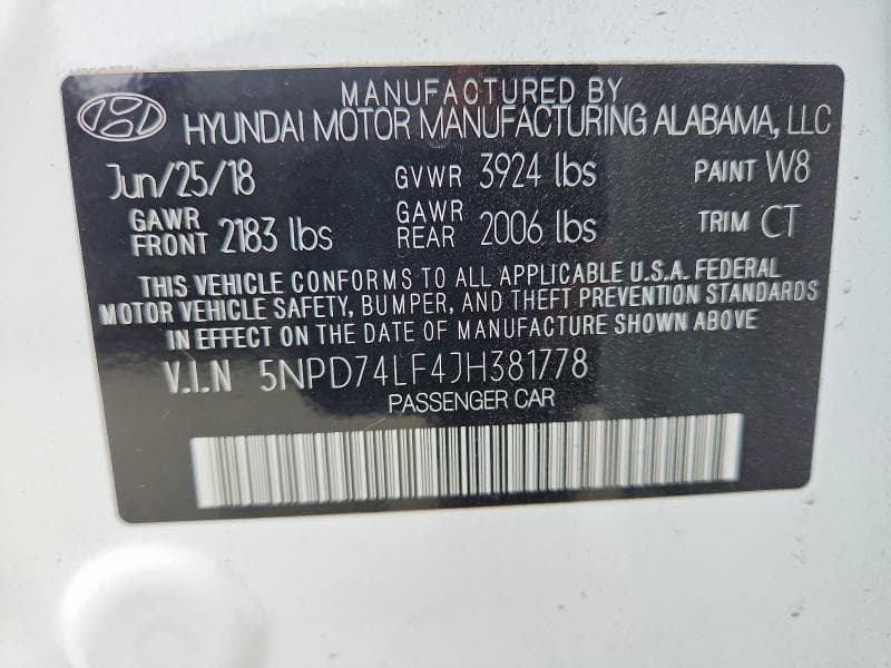 2018 HYUNDAI ELANTRA SE 12