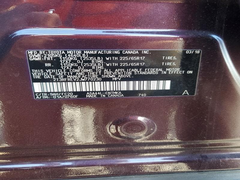 2018 TOYOTA RAV4 XLE 13