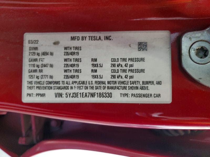 2022 TESLA MODEL 3 13