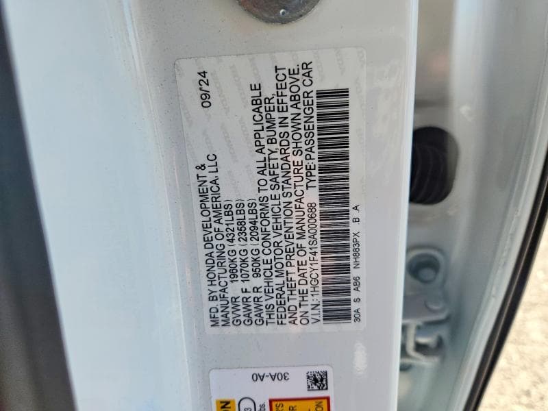 2025 HONDA ACCORD SE 12