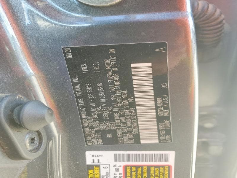 2020 TOYOTA HIGHLANDER XLE 12