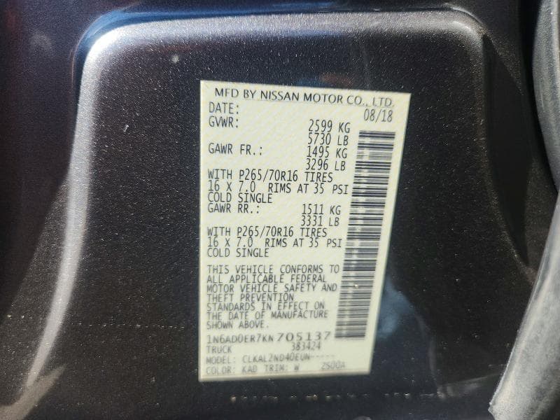 2019 NISSAN FRONTIER SV 12