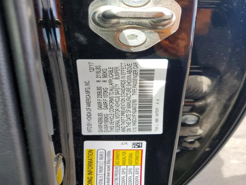 2018 HONDA ACCORD LX 12