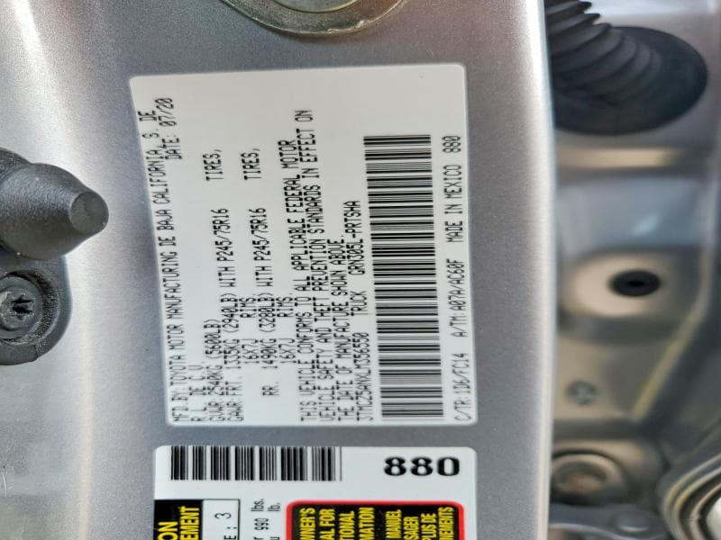 2020 TOYOTA TACOMA SR5 V6 12