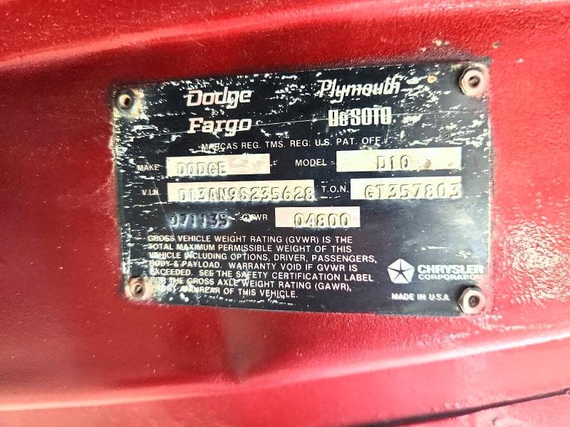 1975 DODGE D-SERIES D100 13