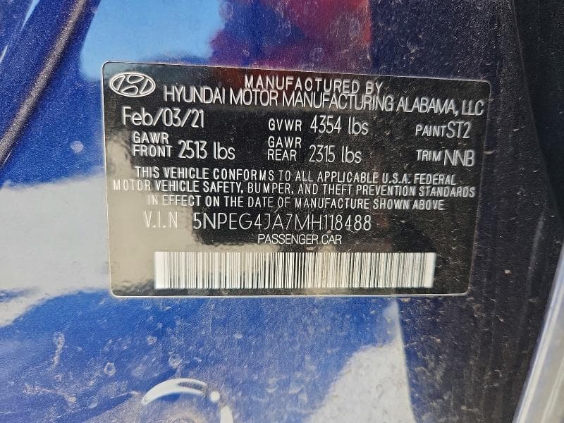 2021 HYUNDAI SONATA SE 12