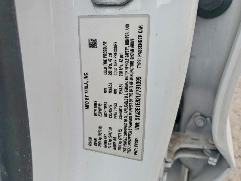 2020 TESLA MODEL 3 13