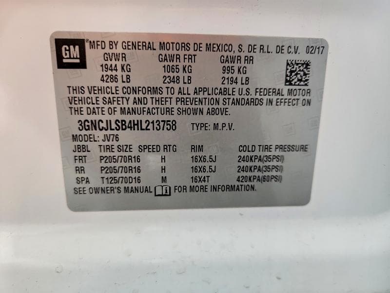 2017 CHEVROLET TRAX 1LT 12