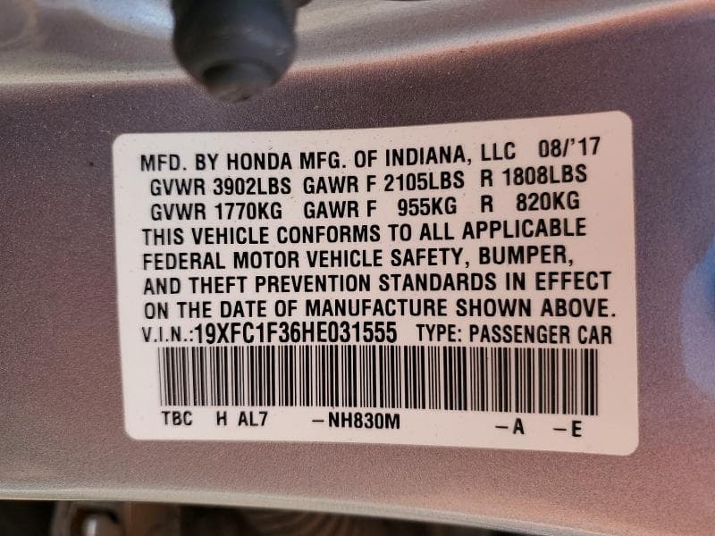 2017 HONDA CIVIC EX 12