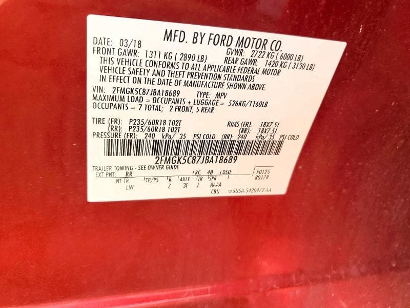 2018 FORD FLEX SEL 13