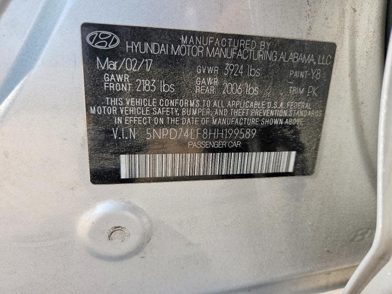 2017 HYUNDAI ELANTRA SE 12