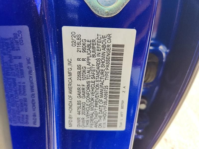 2020 HONDA ACCORD SPORT 13