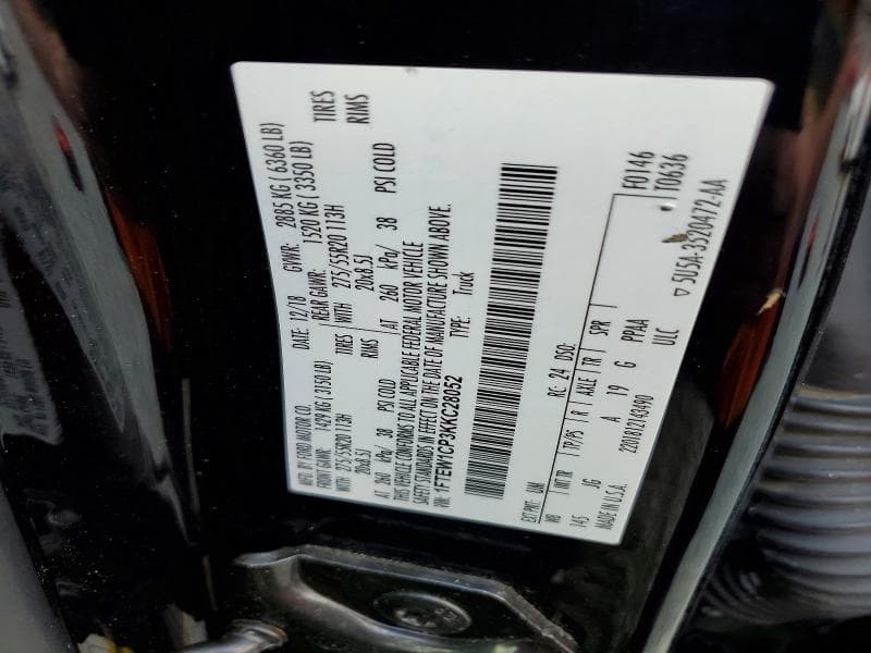 2019 FORD F150 SUPERCREW 12