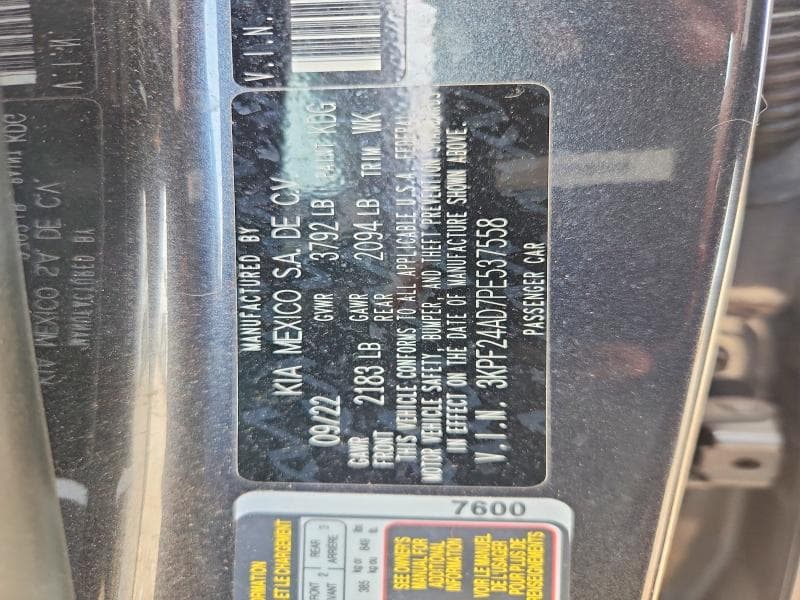 2023 KIA FORTE LX 13