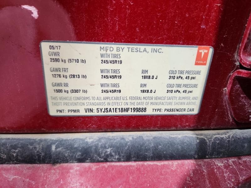 2017 TESLA MODEL S 13