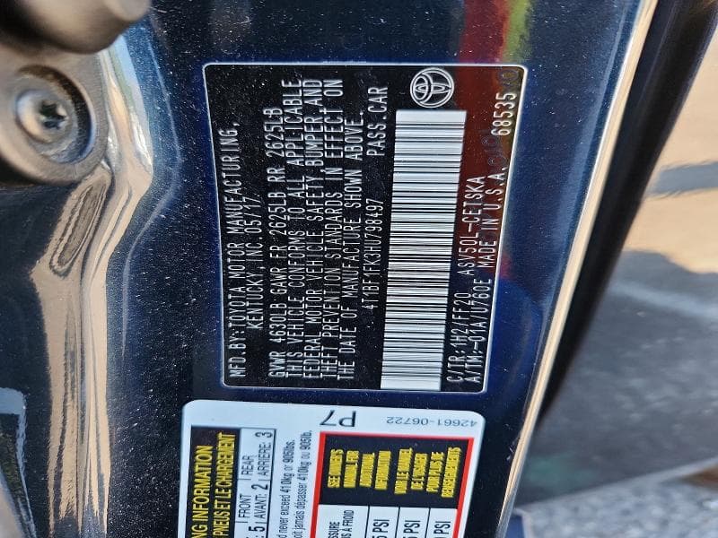 2017 TOYOTA CAMRY SE 12