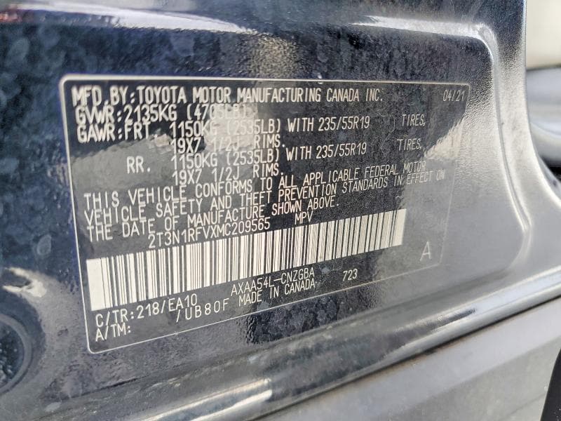 2021 TOYOTA RAV4 LIMITED 13