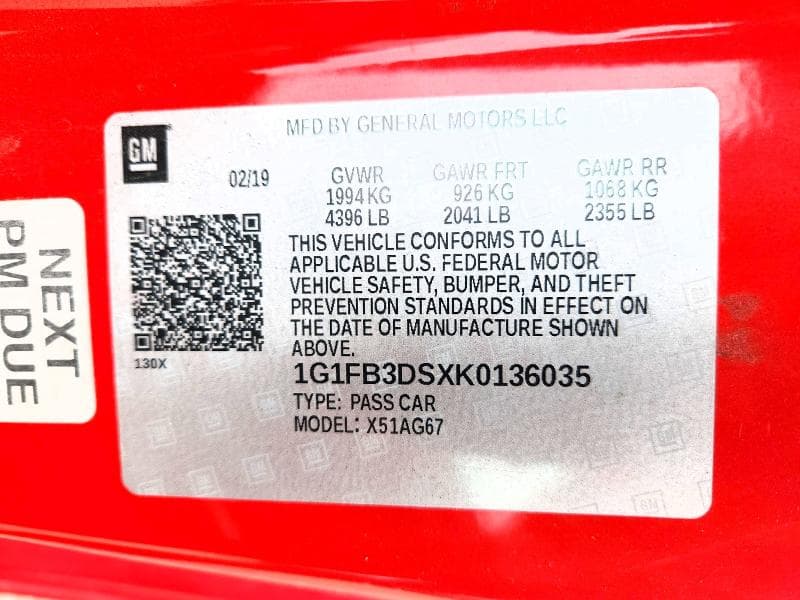 2019 CHEVROLET CAMARO LS 13