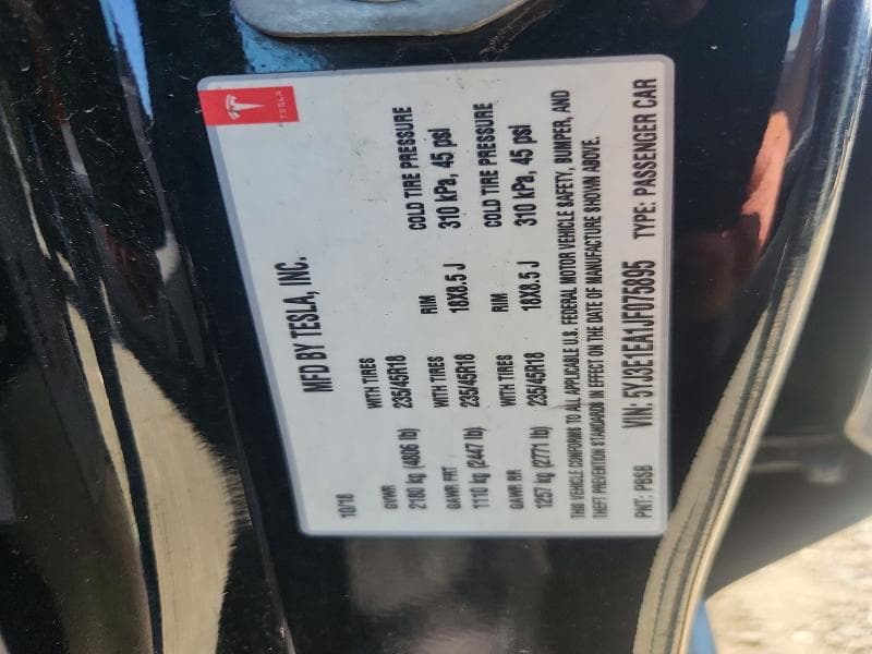 2018 TESLA MODEL 3 12