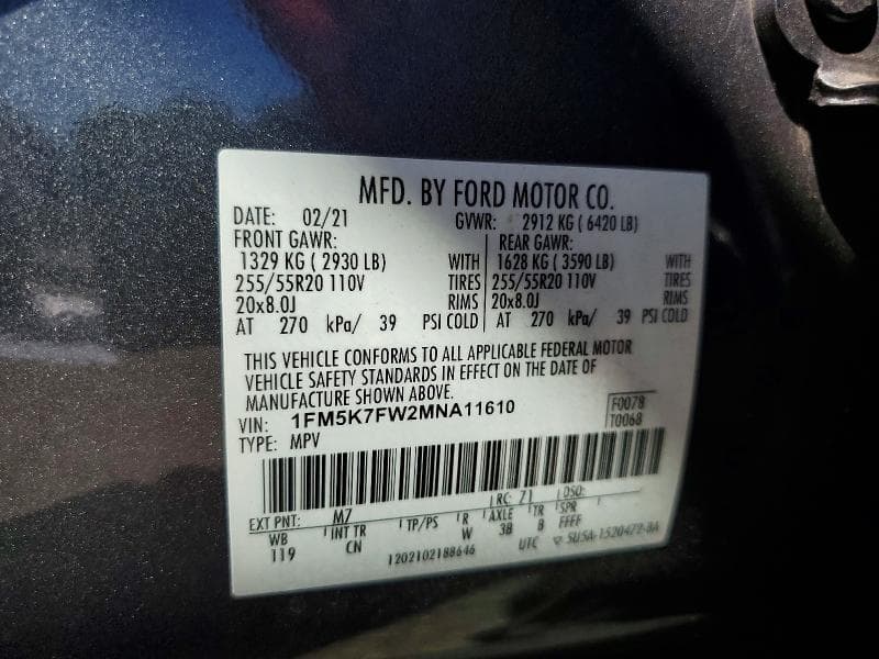 2021 FORD EXPLORER LIMITED 13