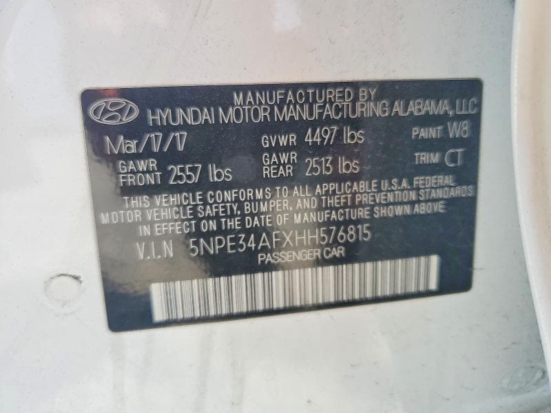 2017 HYUNDAI SONATA SPORT 12
