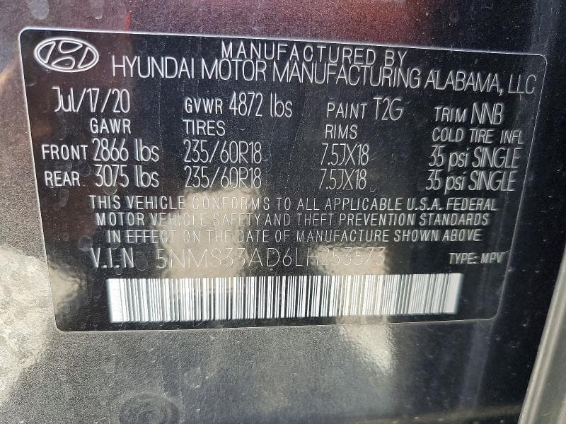 2020 HYUNDAI SANTA FE SEL 13