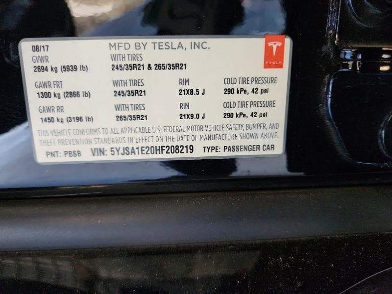 2017 TESLA MODEL S 12