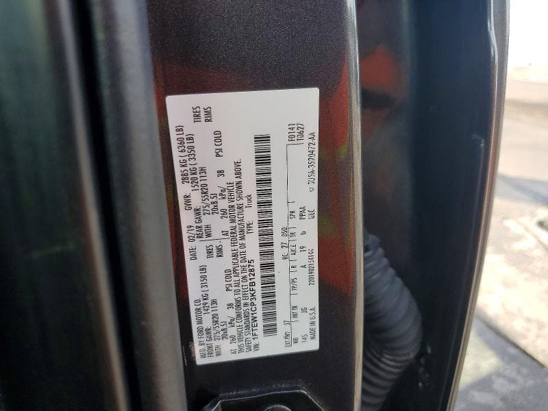 2019 FORD F150 SUPERCREW 12