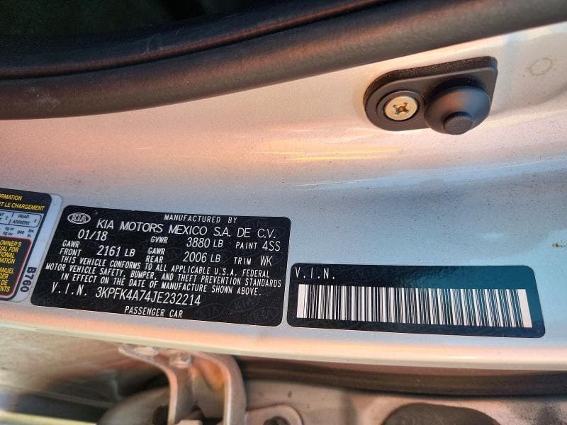 2018 KIA FORTE LX 12