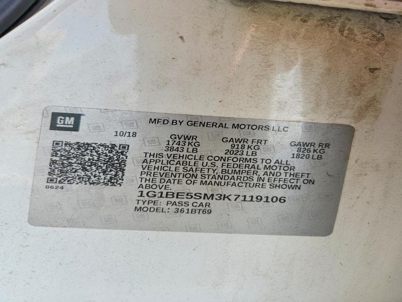 2019 CHEVROLET CRUZE LT 12
