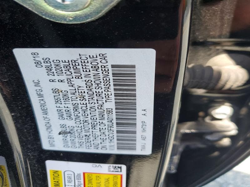 2018 HONDA ACCORD TOURING HYBRID 12