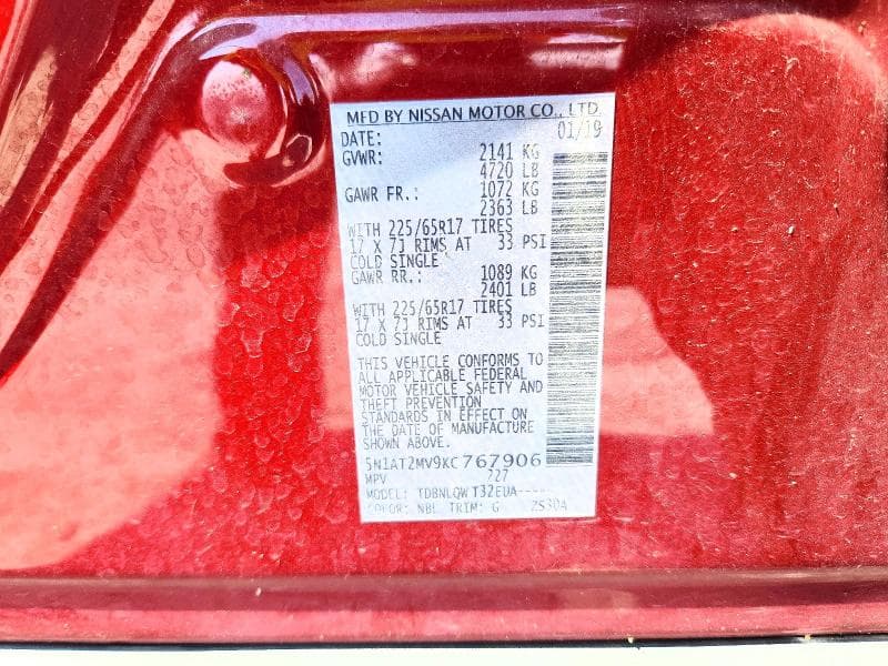 2019 NISSAN ROGUE SV 12