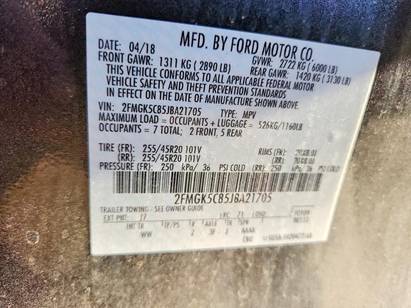 2018 FORD FLEX SEL 13