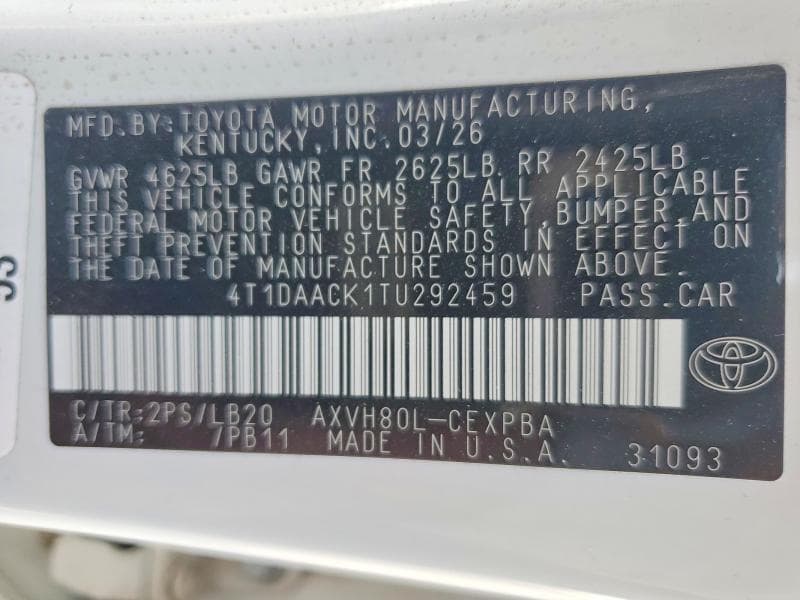 2026 TOYOTA CAMRY XSE 12