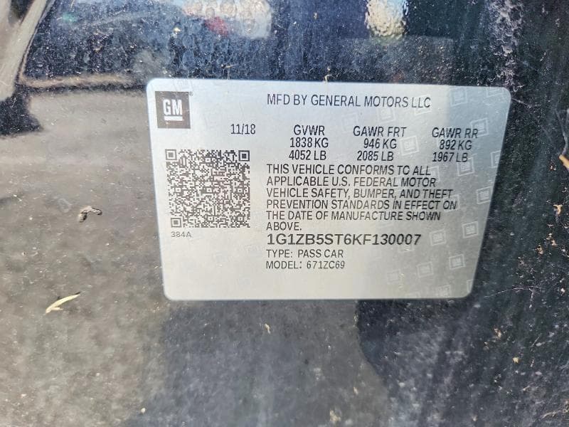 2019 CHEVROLET MALIBU LS 12