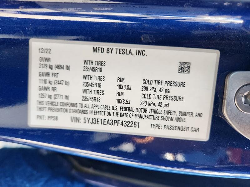 2023 TESLA MODEL 3 12
