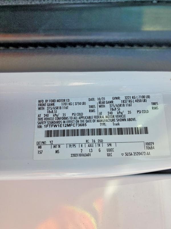 2021 FORD F150 SUPERCREW 12