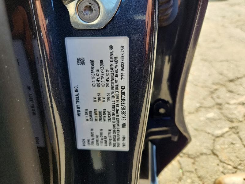 2024 TESLA MODEL 3 12
