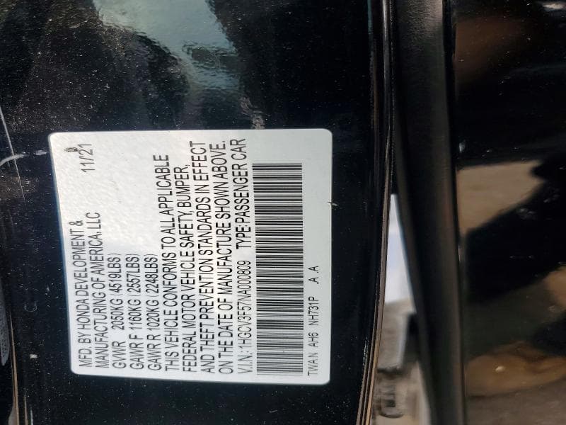 2022 HONDA ACCORD HYBRID EXL 13